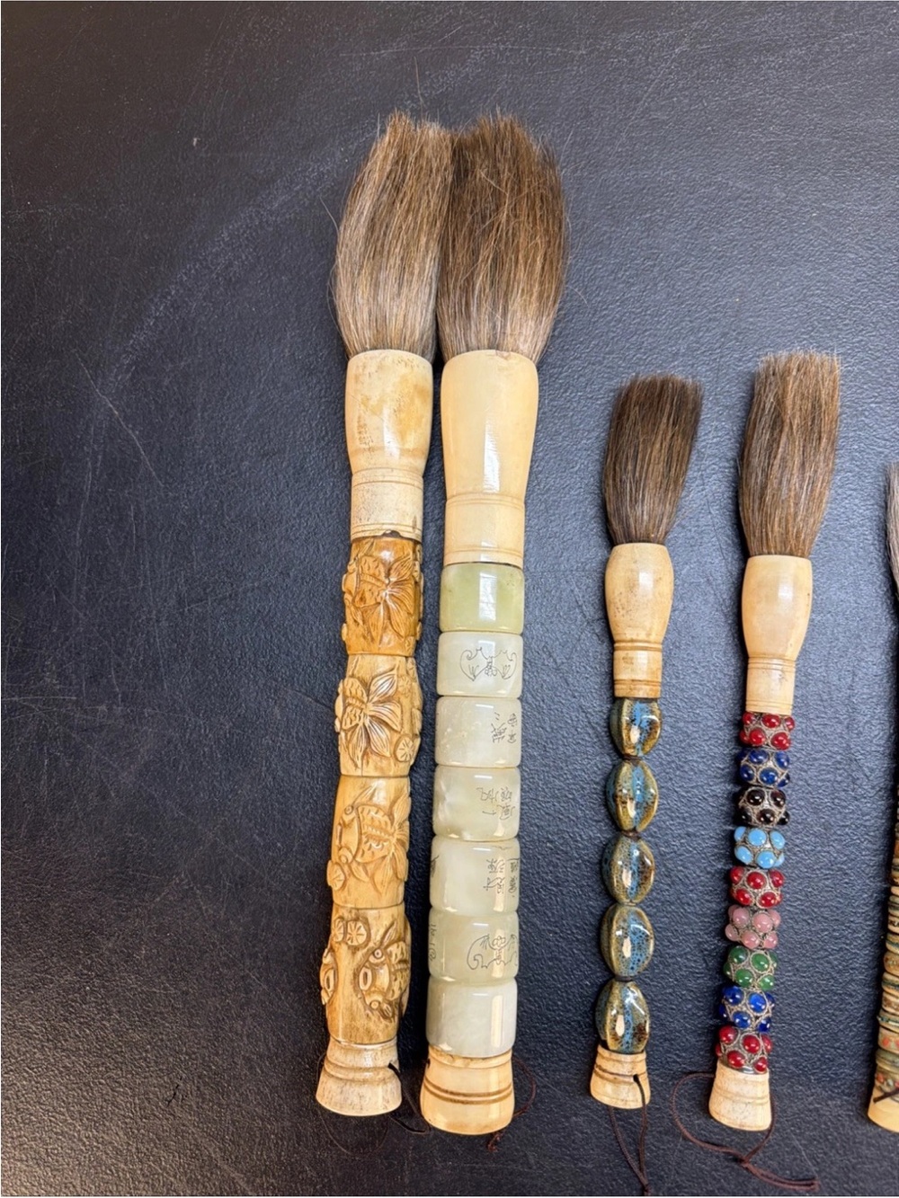 Antique GORGEOUS Asian Decorative Calligraphy Brushes - Picture 3 of 16